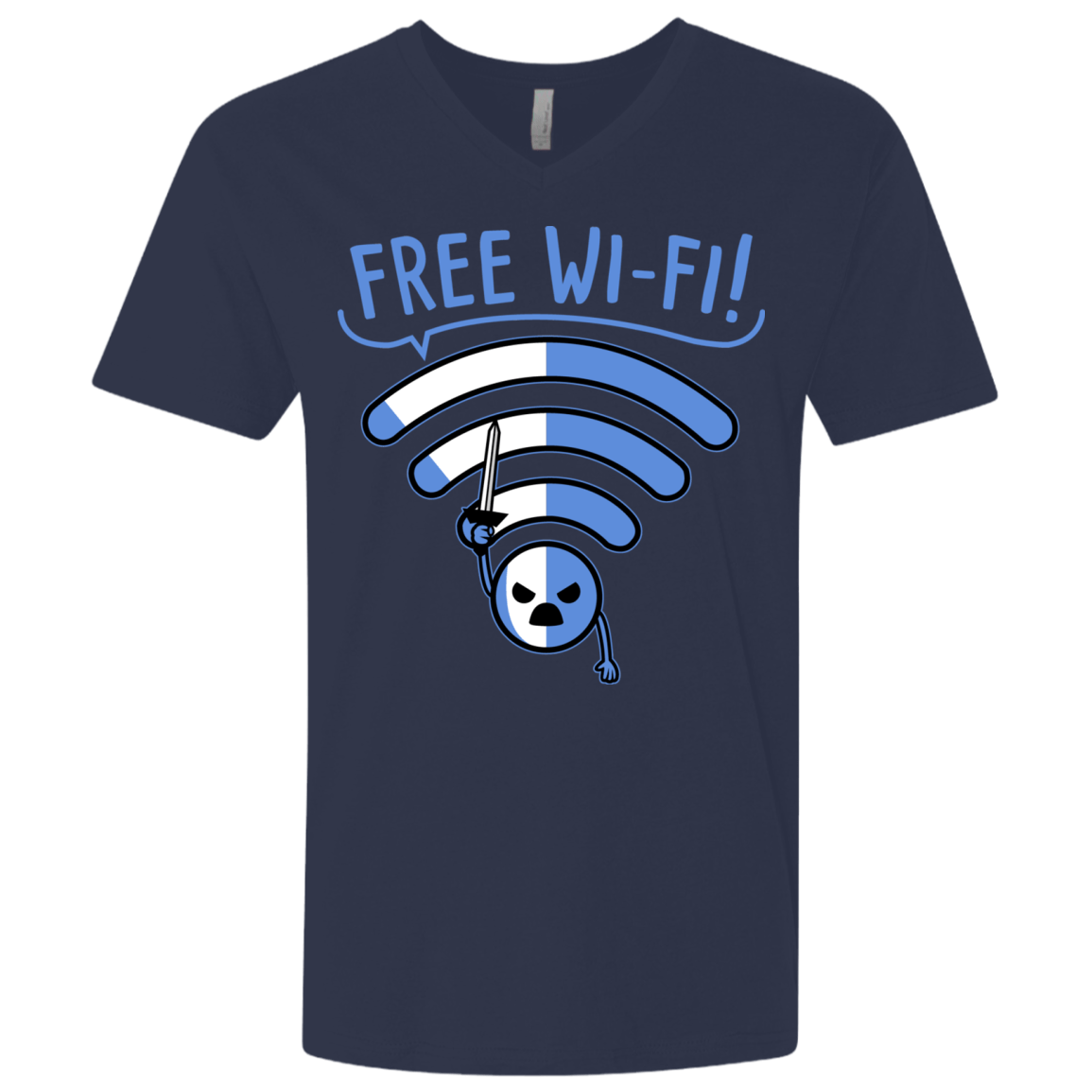T-Shirts Midnight Navy / X-Small Free Wi-Fi! Men's Premium V-Neck