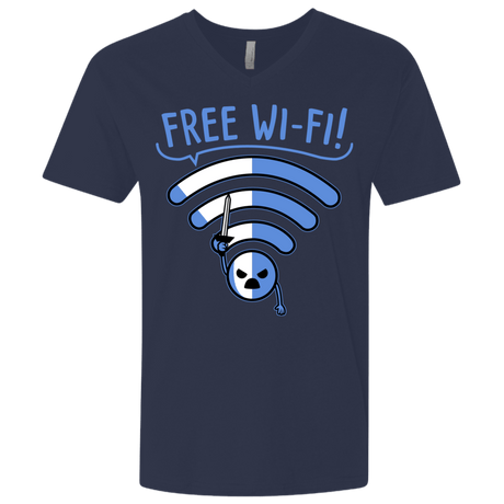 T-Shirts Midnight Navy / X-Small Free Wi-Fi! Men's Premium V-Neck