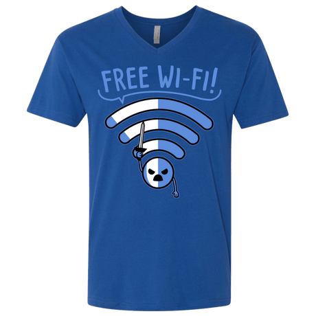 T-Shirts Royal / X-Small Free Wi-Fi! Men's Premium V-Neck