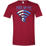 T-Shirts Cardinal Red / S Free Wi-Fi! Men's Semi-Fitted Softstyle