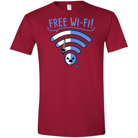 T-Shirts Cardinal Red / S Free Wi-Fi! Men's Semi-Fitted Softstyle
