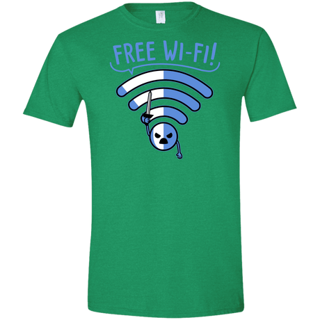 T-Shirts Heather Irish Green / S Free Wi-Fi! Men's Semi-Fitted Softstyle