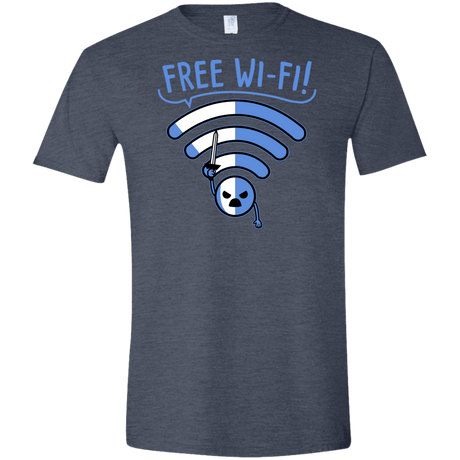 T-Shirts Heather Navy / S Free Wi-Fi! Men's Semi-Fitted Softstyle