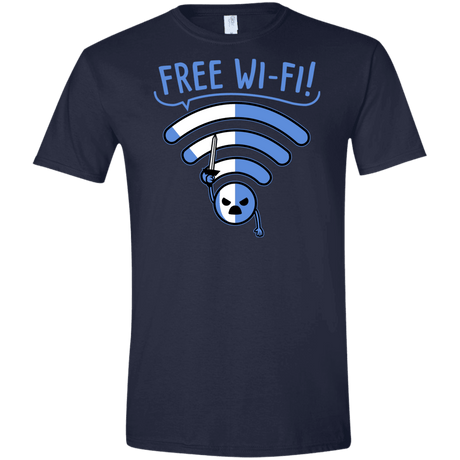 T-Shirts Navy / X-Small Free Wi-Fi! Men's Semi-Fitted Softstyle