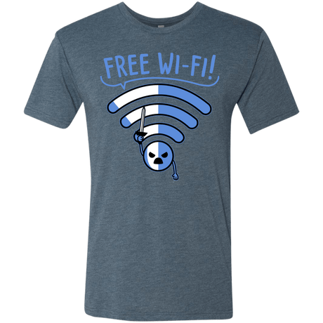 T-Shirts Indigo / S Free Wi-Fi! Men's Triblend T-Shirt