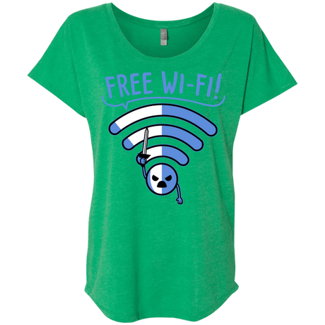 T-Shirts Envy / X-Small Free Wi-Fi! Triblend Dolman Sleeve