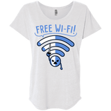 T-Shirts Heather White / X-Small Free Wi-Fi! Triblend Dolman Sleeve