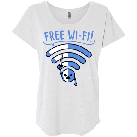 T-Shirts Heather White / X-Small Free Wi-Fi! Triblend Dolman Sleeve