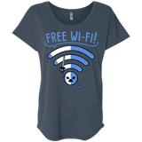 T-Shirts Indigo / X-Small Free Wi-Fi! Triblend Dolman Sleeve