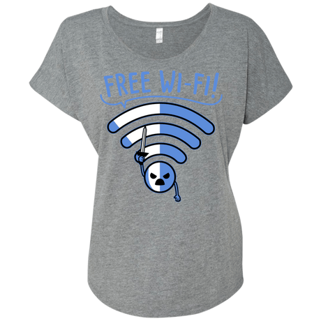 T-Shirts Premium Heather / X-Small Free Wi-Fi! Triblend Dolman Sleeve