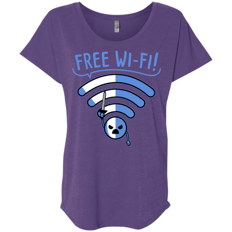 T-Shirts Purple Rush / X-Small Free Wi-Fi! Triblend Dolman Sleeve