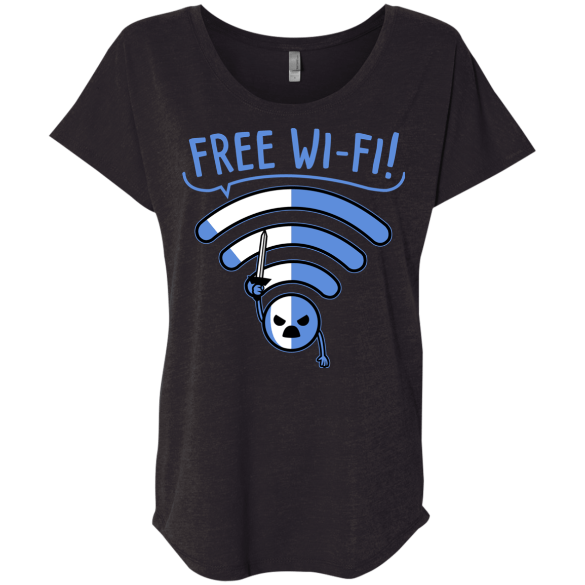 T-Shirts Vintage Black / X-Small Free Wi-Fi! Triblend Dolman Sleeve