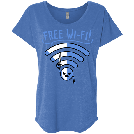 T-Shirts Vintage Royal / X-Small Free Wi-Fi! Triblend Dolman Sleeve