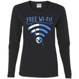 T-Shirts Black / S Free Wi-Fi! Women's Long Sleeve T-Shirt