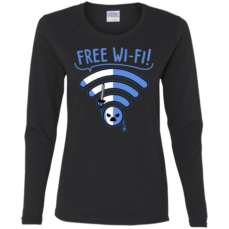 T-Shirts Black / S Free Wi-Fi! Women's Long Sleeve T-Shirt