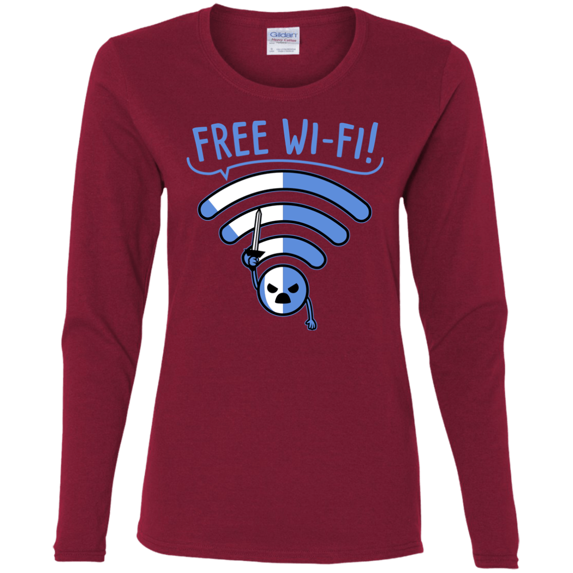 T-Shirts Cardinal / S Free Wi-Fi! Women's Long Sleeve T-Shirt
