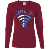 T-Shirts Cardinal / S Free Wi-Fi! Women's Long Sleeve T-Shirt