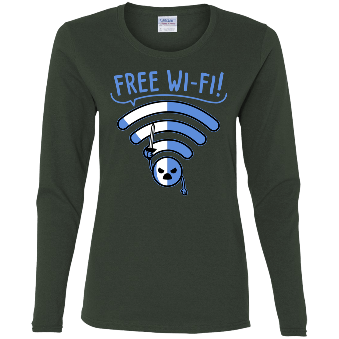T-Shirts Forest / S Free Wi-Fi! Women's Long Sleeve T-Shirt