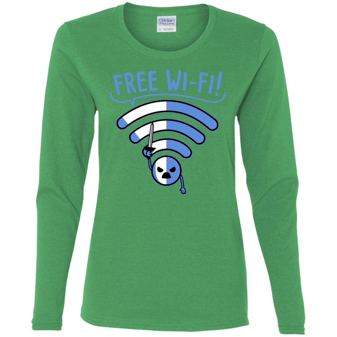 T-Shirts Irish Green / S Free Wi-Fi! Women's Long Sleeve T-Shirt