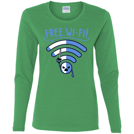 T-Shirts Irish Green / S Free Wi-Fi! Women's Long Sleeve T-Shirt