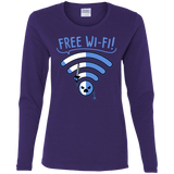 T-Shirts Purple / S Free Wi-Fi! Women's Long Sleeve T-Shirt