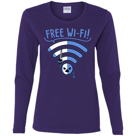 T-Shirts Purple / S Free Wi-Fi! Women's Long Sleeve T-Shirt