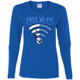 T-Shirts Royal / S Free Wi-Fi! Women's Long Sleeve T-Shirt