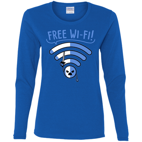 T-Shirts Royal / S Free Wi-Fi! Women's Long Sleeve T-Shirt