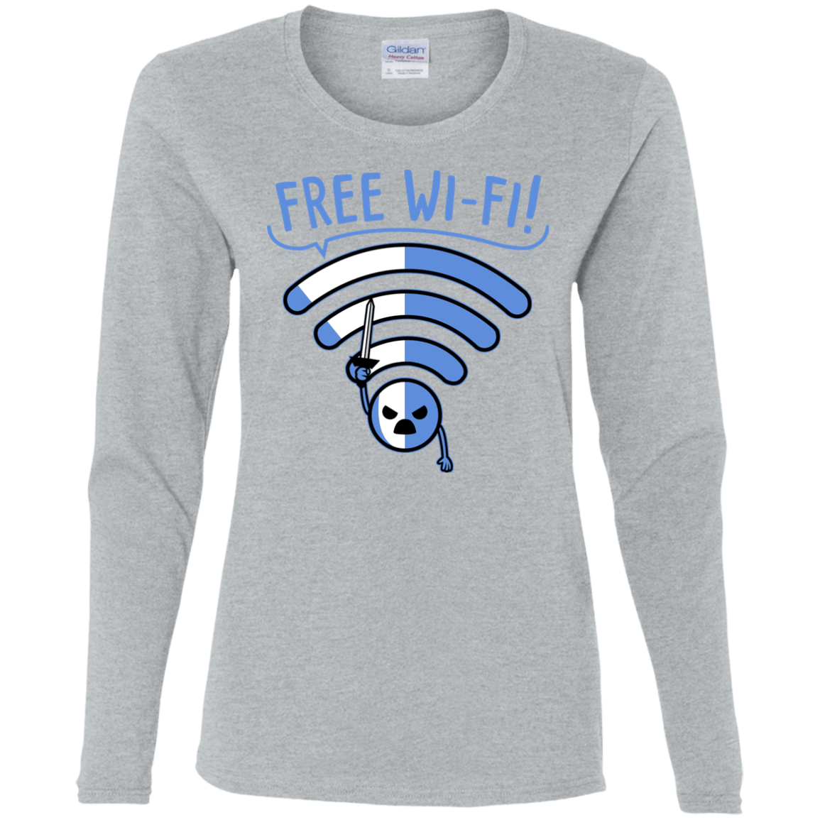 T-Shirts Sport Grey / S Free Wi-Fi! Women's Long Sleeve T-Shirt