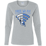 T-Shirts Sport Grey / S Free Wi-Fi! Women's Long Sleeve T-Shirt