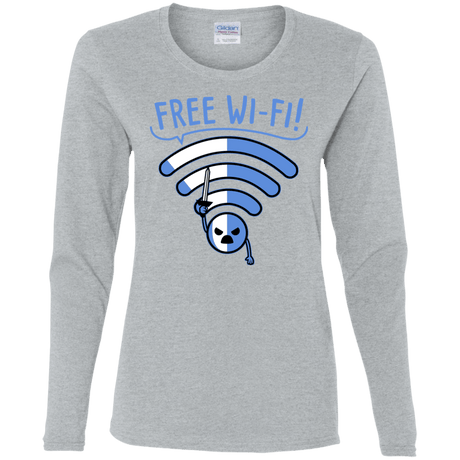 T-Shirts Sport Grey / S Free Wi-Fi! Women's Long Sleeve T-Shirt