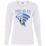 T-Shirts White / S Free Wi-Fi! Women's Long Sleeve T-Shirt