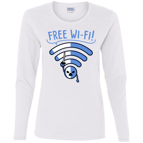 T-Shirts White / S Free Wi-Fi! Women's Long Sleeve T-Shirt