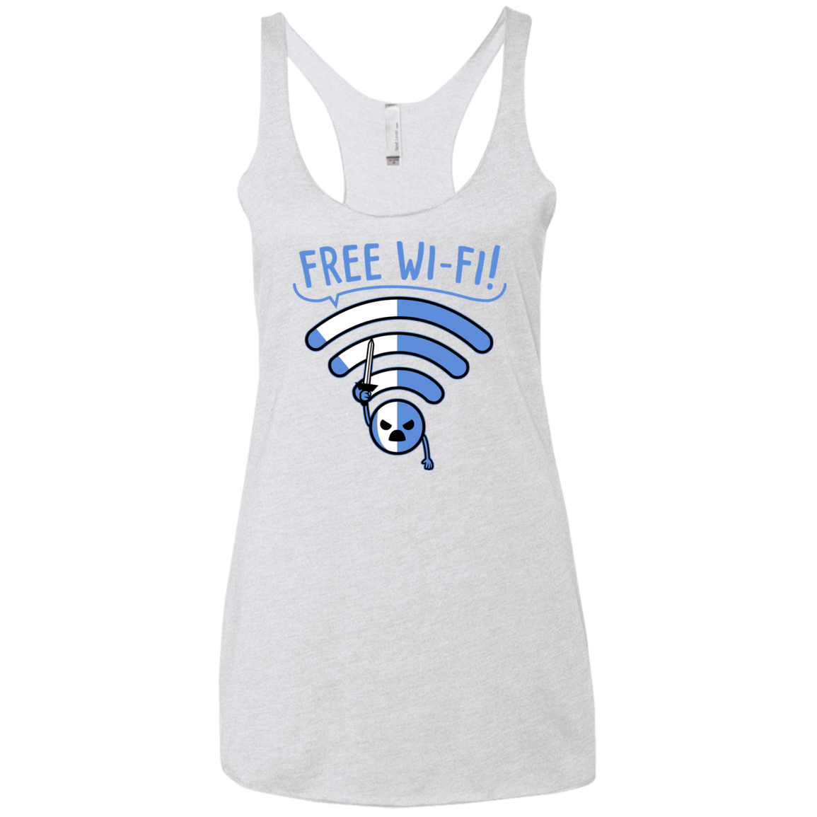 T-Shirts Heather White / X-Small Free Wi-Fi! Women's Triblend Racerback Tank