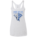 T-Shirts Heather White / X-Small Free Wi-Fi! Women's Triblend Racerback Tank