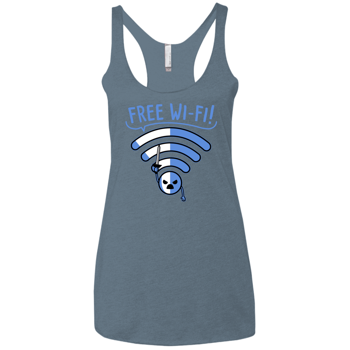 T-Shirts Indigo / X-Small Free Wi-Fi! Women's Triblend Racerback Tank