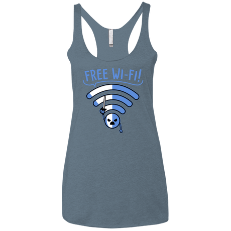 T-Shirts Indigo / X-Small Free Wi-Fi! Women's Triblend Racerback Tank