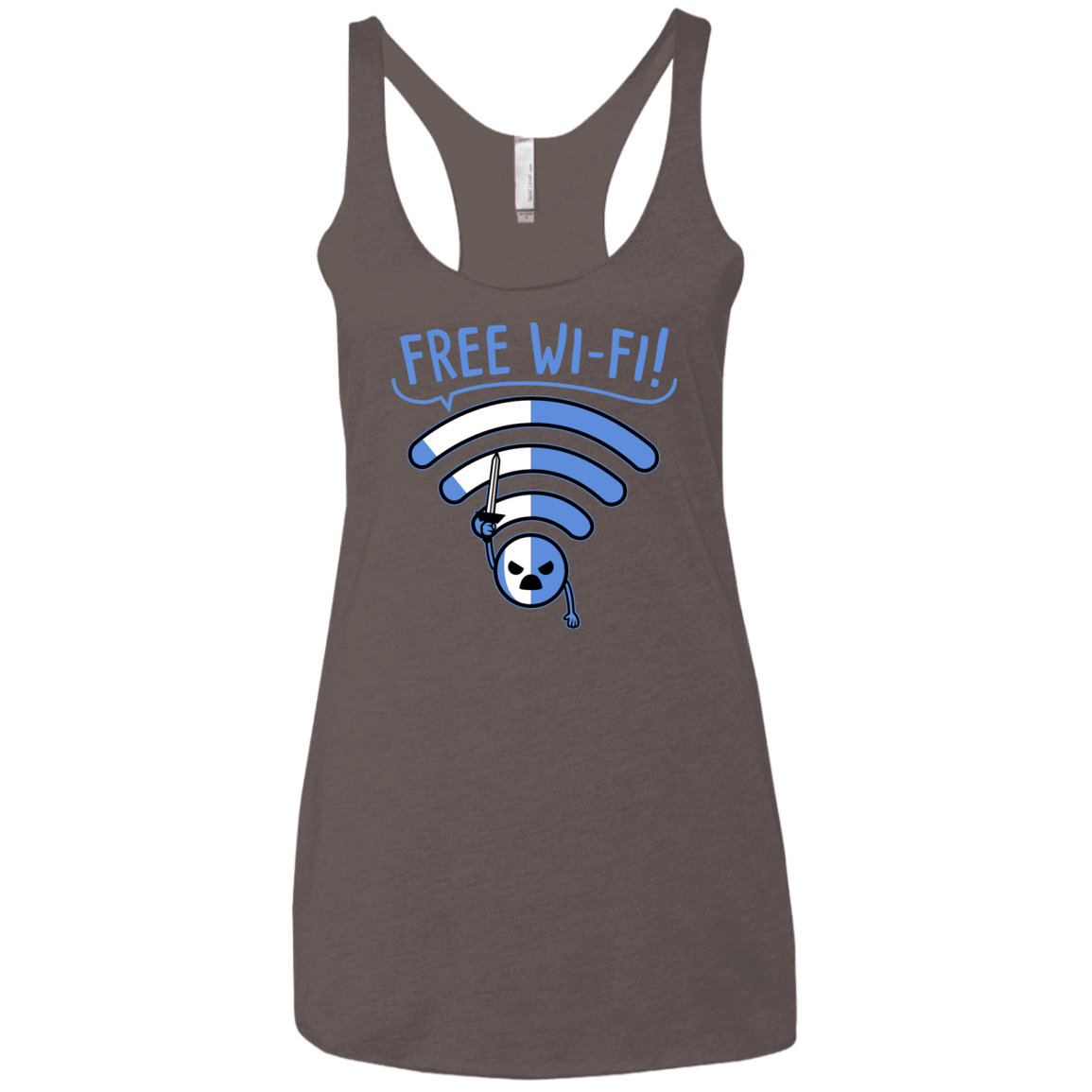 T-Shirts Macchiato / X-Small Free Wi-Fi! Women's Triblend Racerback Tank