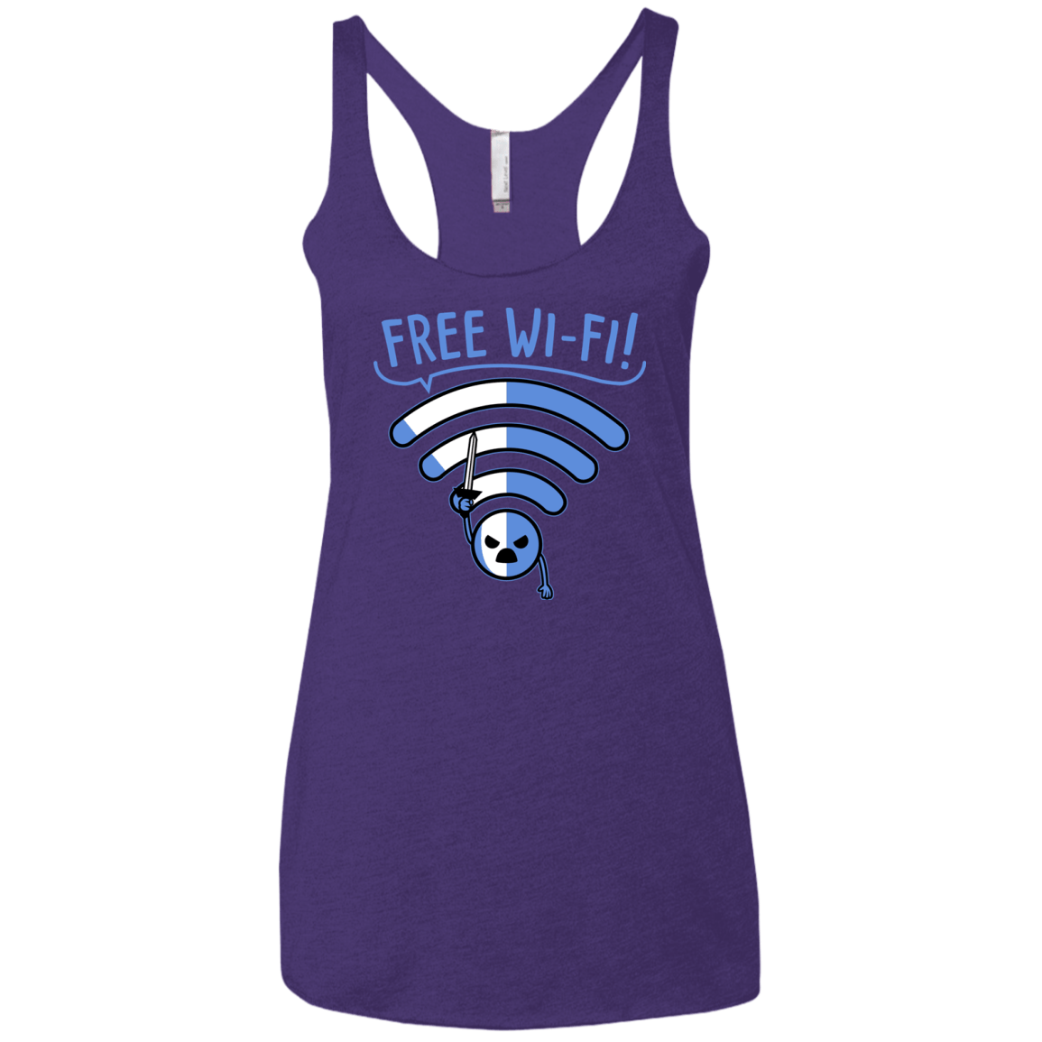 T-Shirts Purple Rush / X-Small Free Wi-Fi! Women's Triblend Racerback Tank