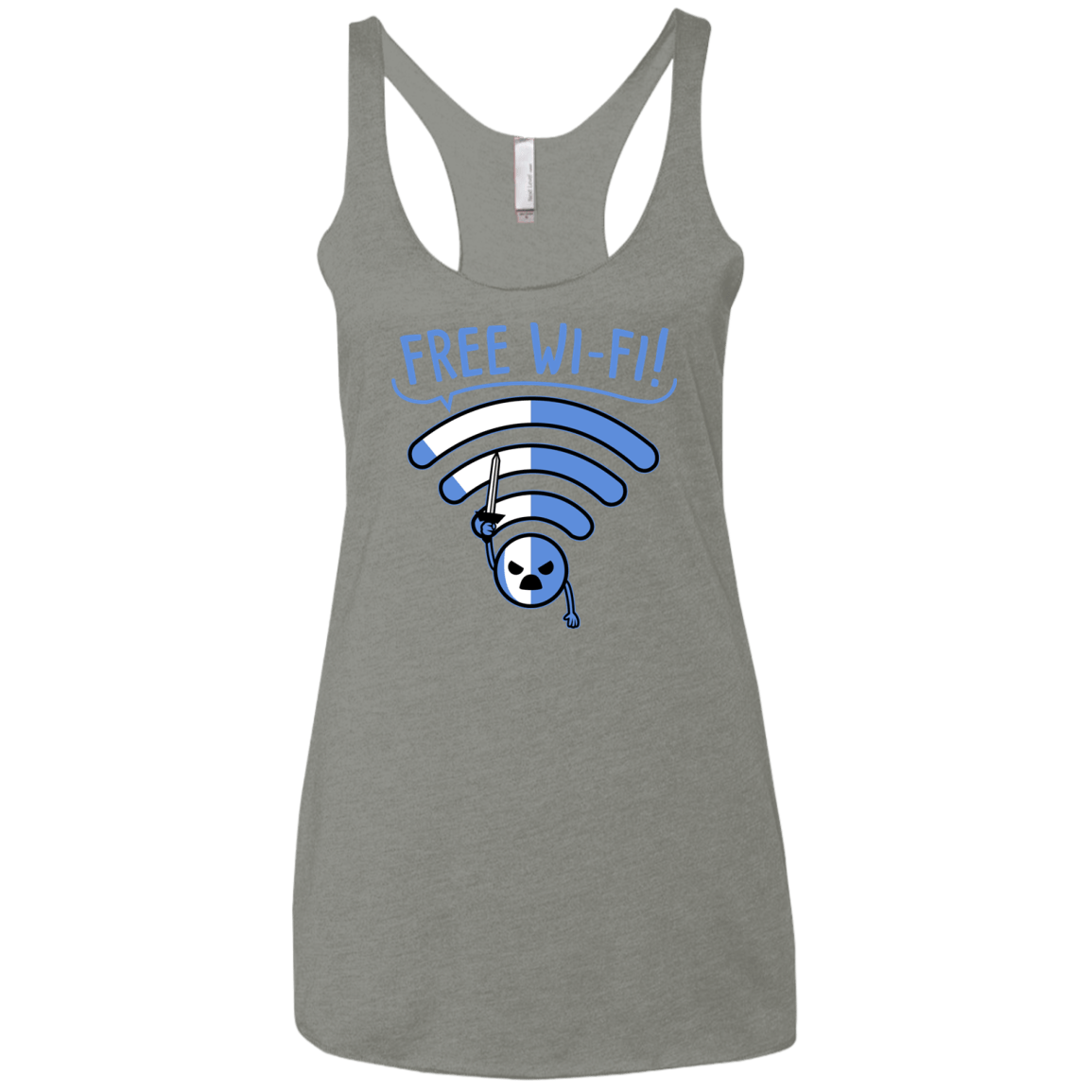 T-Shirts Venetian Grey / X-Small Free Wi-Fi! Women's Triblend Racerback Tank