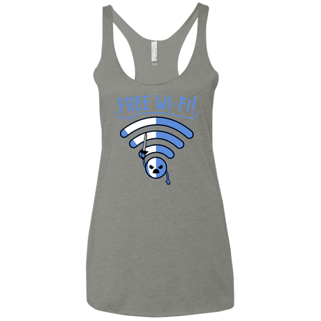 T-Shirts Venetian Grey / X-Small Free Wi-Fi! Women's Triblend Racerback Tank