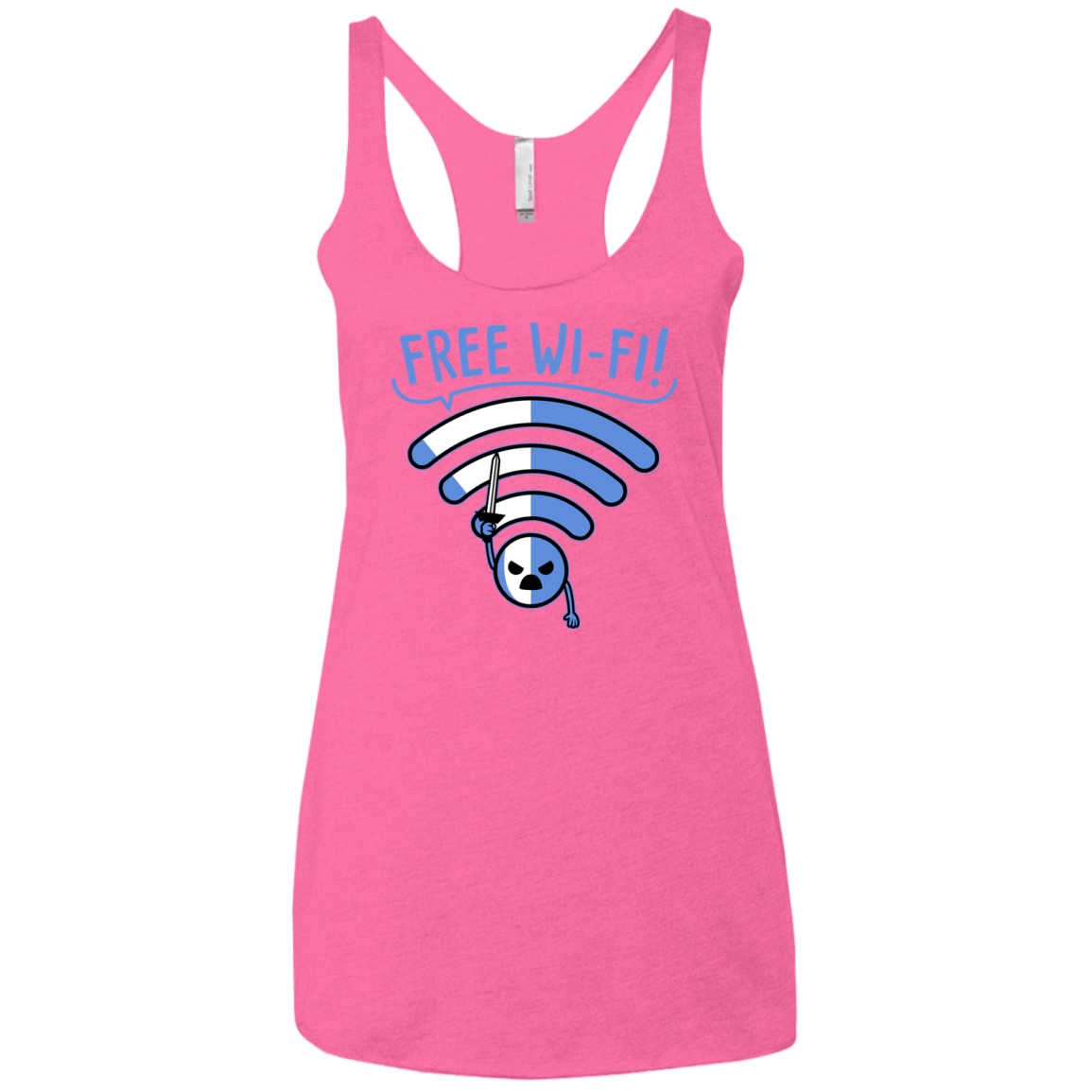 T-Shirts Vintage Pink / X-Small Free Wi-Fi! Women's Triblend Racerback Tank