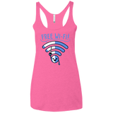 T-Shirts Vintage Pink / X-Small Free Wi-Fi! Women's Triblend Racerback Tank