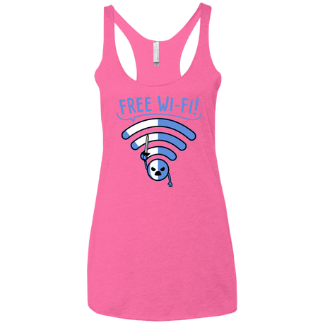 T-Shirts Vintage Pink / X-Small Free Wi-Fi! Women's Triblend Racerback Tank