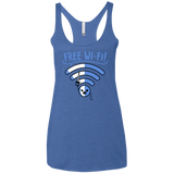 T-Shirts Vintage Royal / X-Small Free Wi-Fi! Women's Triblend Racerback Tank