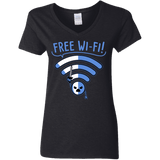 T-Shirts Black / S Free Wi-Fi! Women's V-Neck T-Shirt