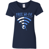 T-Shirts Navy / S Free Wi-Fi! Women's V-Neck T-Shirt