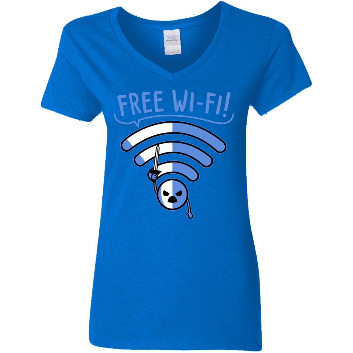 T-Shirts Royal / S Free Wi-Fi! Women's V-Neck T-Shirt