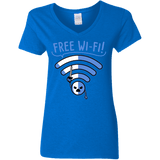 T-Shirts Royal / S Free Wi-Fi! Women's V-Neck T-Shirt