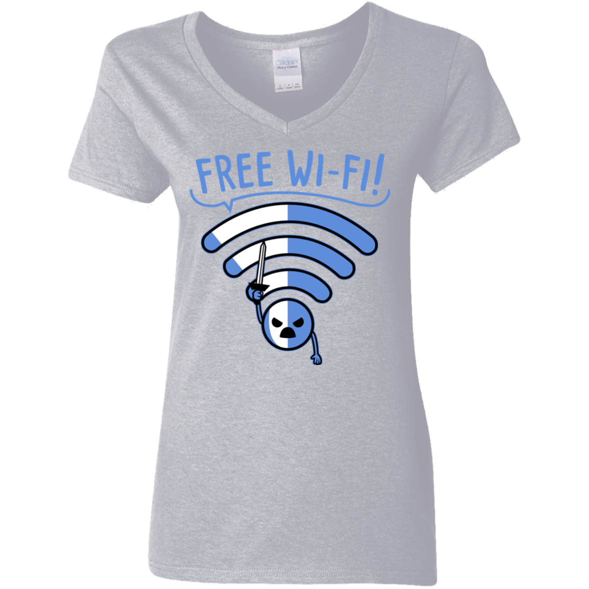 T-Shirts Sport Grey / S Free Wi-Fi! Women's V-Neck T-Shirt